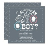 gender reveal guessing game baby shower invitation