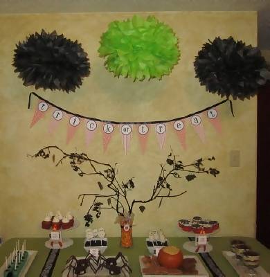 halloween tissue paper pom poms