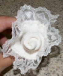 lace baby sock rose