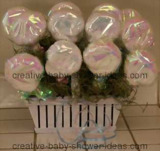 washcloth lollipop basket centerpiece