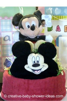 minnie and mickey mouse diaper cake