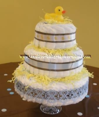 mod duck diaper cake