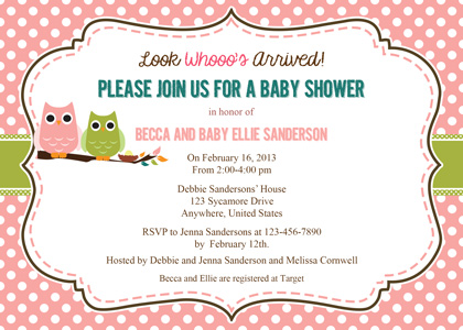 owl baby shower invitation