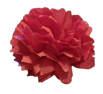 finished red paper napkin flower