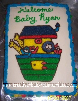 noahs ark baby shower sheet cake