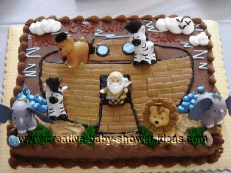 noahs ark cake with fisher price animals