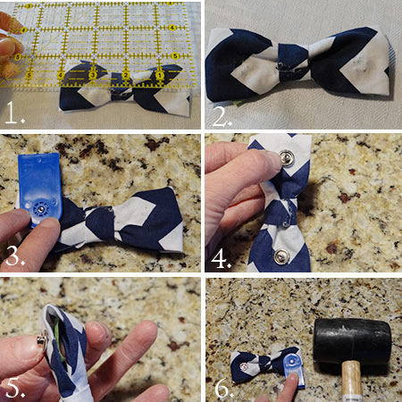 how to put snaps on a bow tie