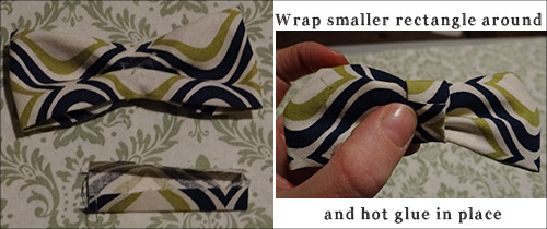 wrapping finishing center of bow tie for baby