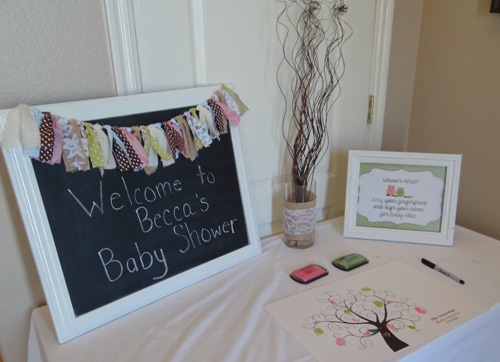 Baby shower hot sale entrance table