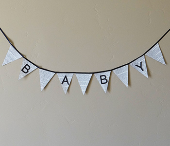 pendant book banner for baby shower