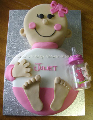 Baby Girl Shower on Pink Baby Girl Cake