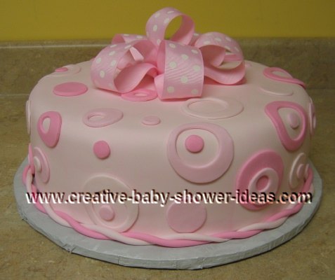 pink polka dot baby cake