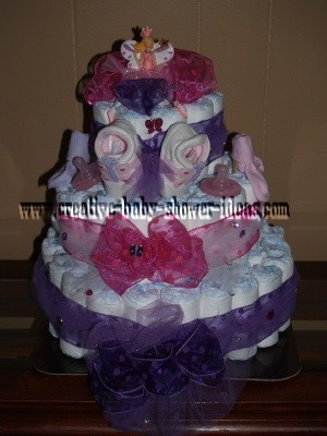 princess butterfly diaper cake