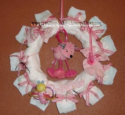 pink poodle diaper wreath