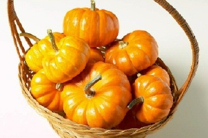 pumpkins in a basket