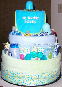my daddy rocks bib diaper cake