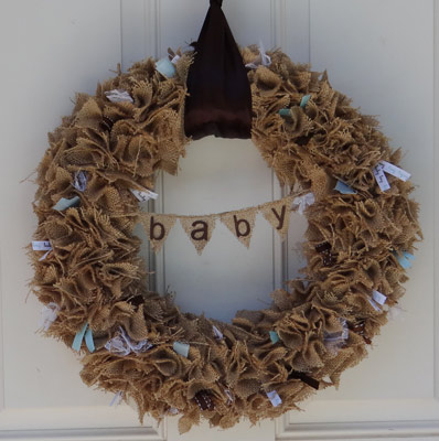 rustic baby shower wreath