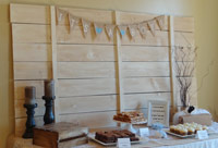 rustic sip and see baby shower dessert table