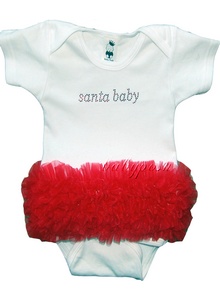 baby in santa baby onesie outfit