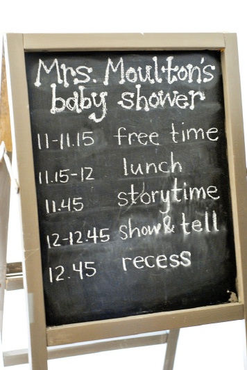 school baby shower sign