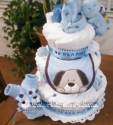 how to make a diaper cake for a boy