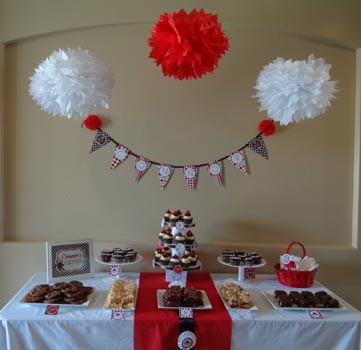 finished cupcake stand at a party