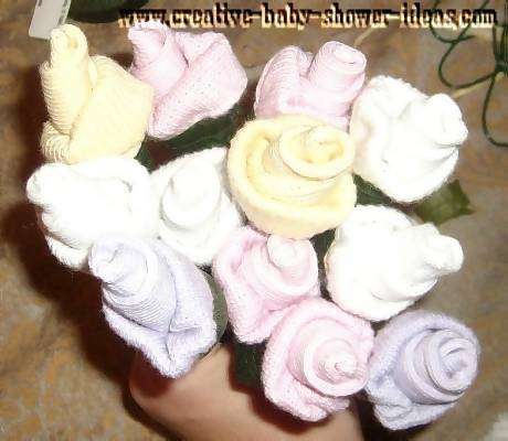pastel colored sock roses