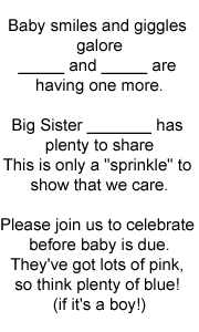 baby sprinkle poem