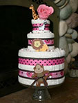 pink polka dot towel cake