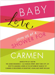 stripes of love baby shower invitation