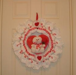 valentines diaper wreath
