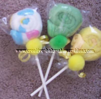 washcloth lollipops