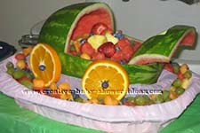 fruit salad watermelon baby carriage