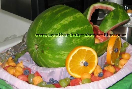 back of watermelon baby carriage