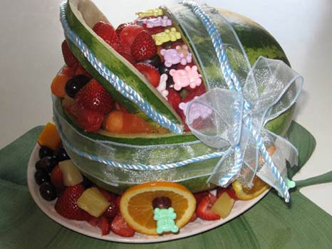 teddy bear watermelon baby carriage