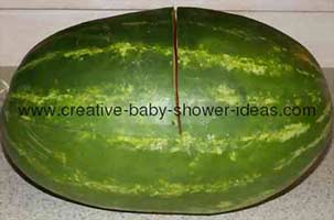 slicing a watermelon