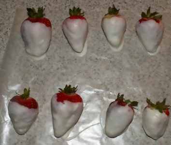white chocolate dipped strawberries