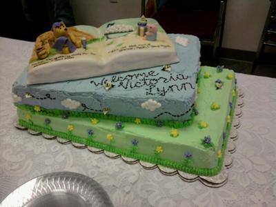 Winnie  Pooh Baby Shower Cake on Layer Story Book Winnie The Pooh Cake