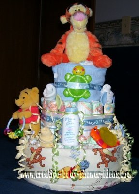 tiger and winnie the pooh toys diaper cake