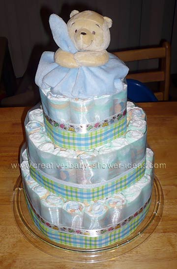 soft blue blanket winnie the pooh diaper cake