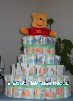 colorful diapers winnie the pooh diaper cake