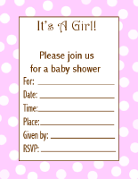 pink and white polka dot printable baby girl shower invitations