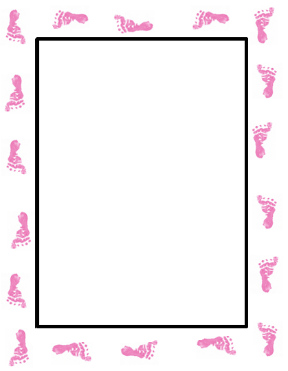 pink footprint baby shower invitation template