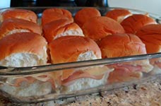 ham and cheese sliders before cooking