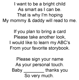 book baby shower poem