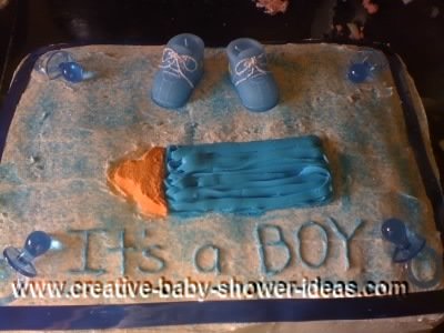 blue bottle baby shower cake