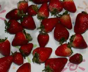 washed strawberries