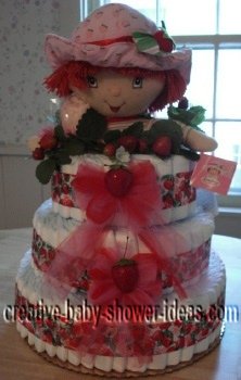 stawberry shortcake diaper cake