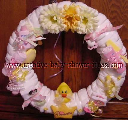 ducks and daisies diaper wreath