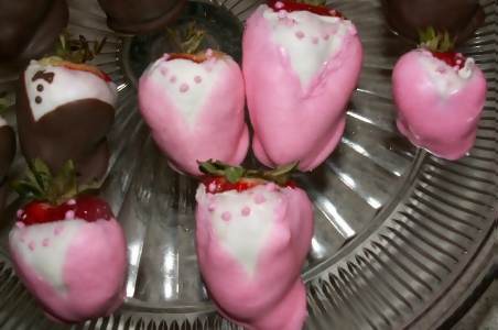 evening dress chocolate covered strawberries for a baby shower